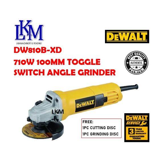 Dewalt DW810B-XD 710W 100mm ( 4" ) Toggle Switch Angle Grinder | Lazada