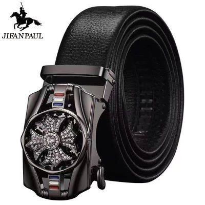 Ji fan Paul fortunes pure leather belt male young automatically litchi grain belt web celebrity fashion belt