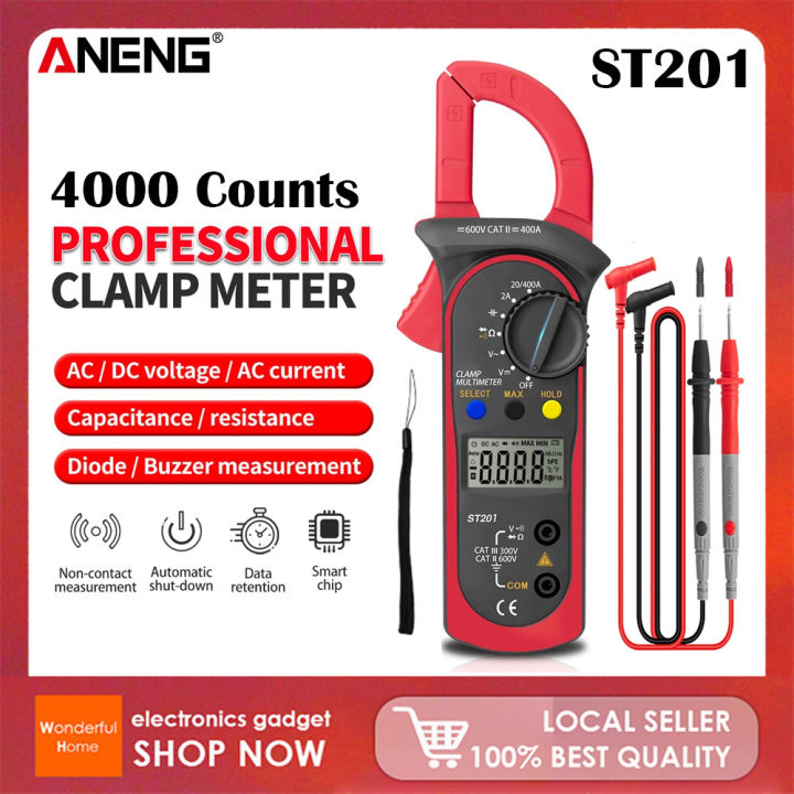 ANENG ST201 Digital Professional Multimeter Clamp Ammeter Transistor  Capacitor Tester Power Test Automotive Voltage Tester