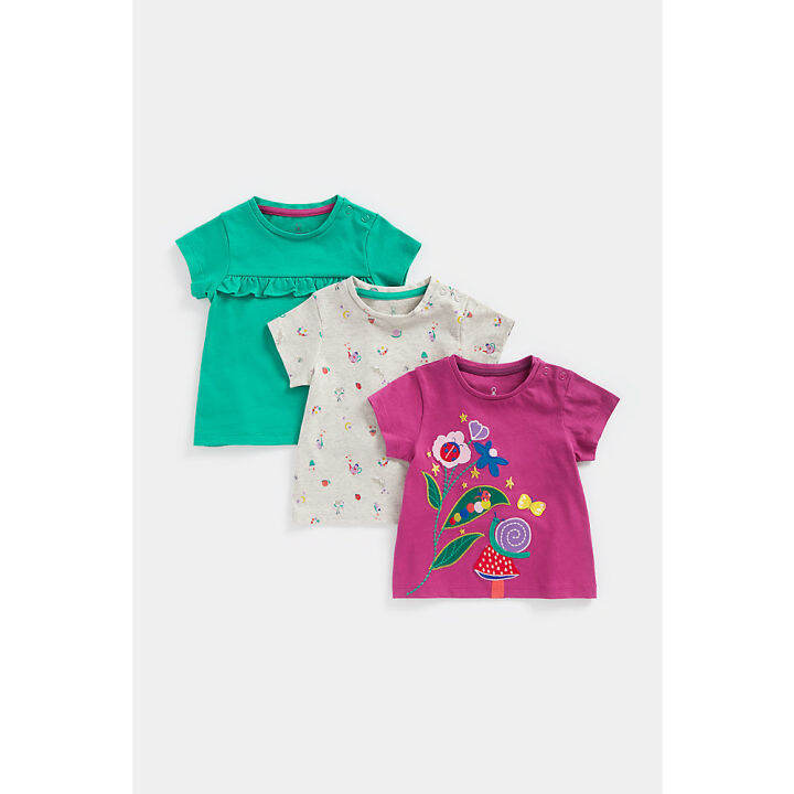 เสื้อยืดเด็กผู้หญิง-mothercare-secret-garden-t-shirts-3-pack-cd008