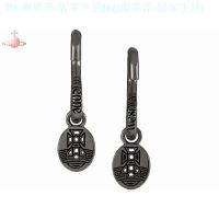 Vivienne Westwood British Counter Purchasing 2021 New Vivienne Westwood Personality Saturn Black Earrings ZELMIRA