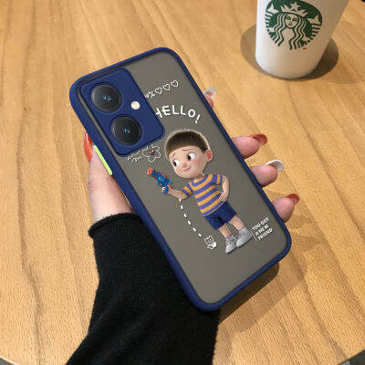 GGK เคสสำหรับ Vivo Y27ตัวการ์ตูนน่ารักเด็กชายตัวเล็กมีน้ำค้างแข็งโปร่งใสเคสใส่โทรศัพท์ฝาครอบเต็มขอบนิ่มกันกระแทกกล้องปกป้องเคส