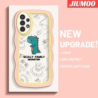 JIUMOO เคสปลอกสำหรับ Samsung Galaxy A13 5G เคส A04s ลายการ์ตูน Little Monster ดีไซน์ใหม่ Colour Wave Border แบบนิ่มเคสมือถือกันกระแทกแบบใสเก๋ไก๋กรอบป้องกันซิลิกาเจลโปร่งใสลายกล้องถ่ายรูป