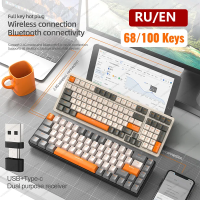 Ruen K68 2.4กรัมBT5.0เล่นเกมไร้สายวิศวกรรมแป้นพิมพ์68100ที่สำคัญ Hotswap มินิเล่นเกมวิศวกรรมแป้นพิมพ์ PBT ปุ่มกดคีย์บอร์ด