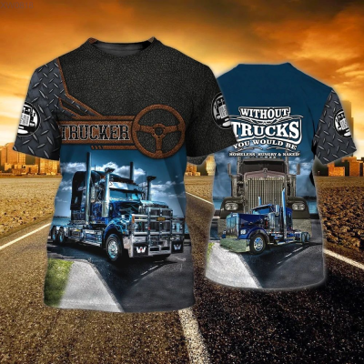 shirt, (สต็อกเพียงพอ) Trucker 3D Gift for Truck Driver, Gift For Dad, Gift For Uncle, Gift American Trucker Shirtคุณภาพสูง size:S-5XL