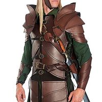 Halloween Leather Pauldrons Medieval Double Shoulder Armor Spaulders Elf Archer Knight Cosplay Costume Larp Props For Women Men