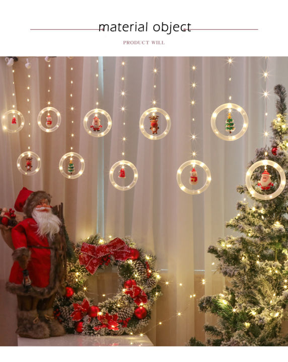 elk-bell-star-curtain-string-ไฟ-led-สำหรับในร่มกลางแจ้งบ้านสวนคริสต์มาสฮาโลวีนวันหยุดงานแต่งงานสวนผ้าม่านตกแต่ง