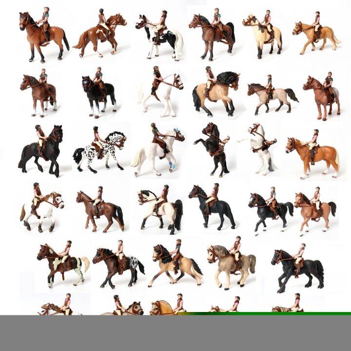 Realistic Equestrian Rider Horse with Saddle and Bridle Riding Playset