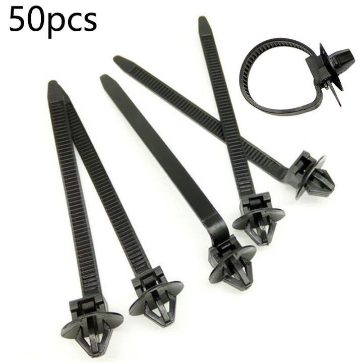 50pcs-nylon-cable-tie-wrap-fixed-fastener-คลิปรถยนต์-mount-tie-คลิปท่อรถยึดสายรัดซิปชุด-yrrey