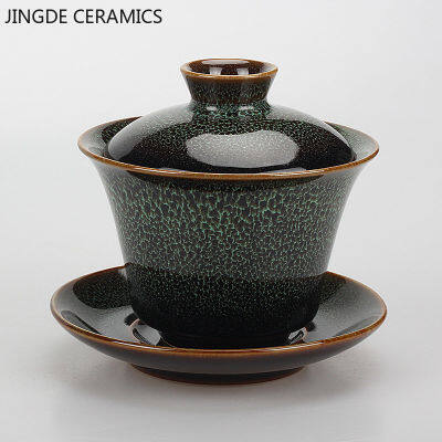 130มิลลิลิตรเซรามิกจีน Gaiwan ถ้วยน้ำชาครัวเรือนที่ทำด้วยมือชา Infuser ถ้วยชาที่มีฝาปิดพอร์ซเลน T Eaware ปรับแต่ง Drinkware