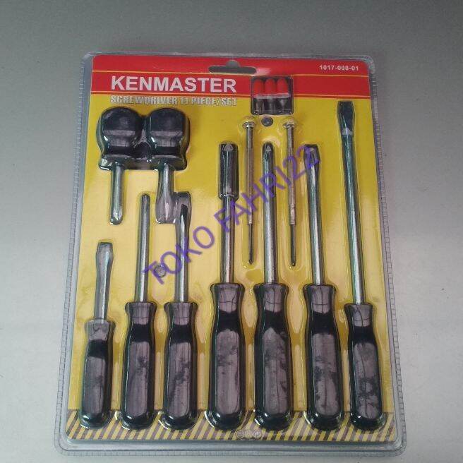 KENMASTER 11 PCS OBENG PLUS MINUS SCREWDRIVER SET TOOLKIT | Lazada ...