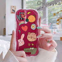 เคส Chenyyyka สำหรับ Realme 7 Pro 7i C17 Narzo 20 Pro เคสการ์ตูนหมีจระเข้ลายคลื่นเนื้อครีมกันกระแทกแบบใสนิ่มเคสมือถือโปร่งใสลายกล้องถ่ายรูปฝาครอบป้องกันซิลิก้าเจลที่สร้างสรรค์