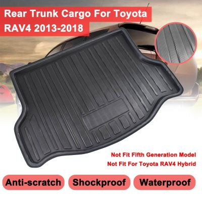 สำหรับ Toyota RAV4RAVA 4 2013-2018ด้านหลังฝาครอบ Matt Mat รถถาด Boot Liner Cargo Boot Liner พรมชั้นโคลนลื่น