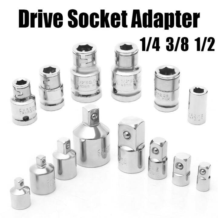 1/4 3/8 1/2 Drive Socket Adapter Square/Hex Head Ratchet Converter