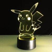 โคมไฟโปเกมอน Mewtwo ไฟไฟ Led กลางคืนภาพ3d สำหรับเด็กโต๊ะ Usb สัมผัสโคมไฟ Pikachu ตุ๊กตาขยับแขนขาได้ไปสำหรับเด็กทารก