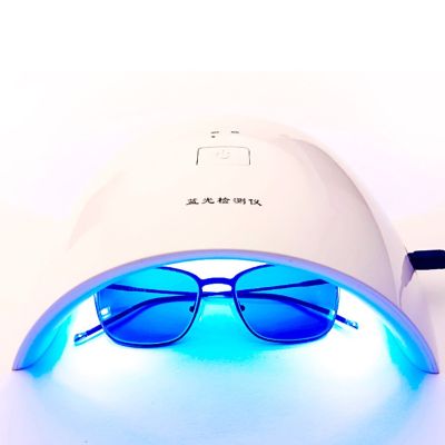 Color Changing Lens UV Tester Photochromic Lens Detector Anti Blue-ray Glasses Measurer with 15 LED Lights