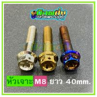 น็อตสแตนเลส หัวเจาะดอกไม้ ขนาดเกลียว m8 ยาว 40 mm.