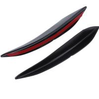 6pcs Universal Black Carbon Fiber Car Styling Accessories Front Bumper Lip Rubber Fin Splitter Spoiler Canard Valence Sticker