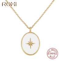 ROXI Simple Anise Star Pendant Necklaces for Women Girl Fine Jewelry 925 Sterling Silver Choker Clavicle Necklaces Collares