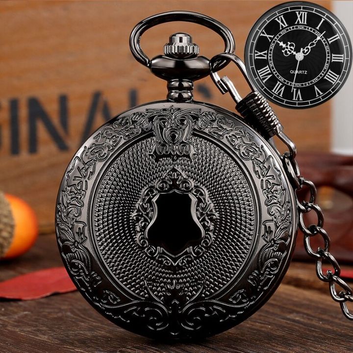 นาฬิกา-steampunk-นาฬิกาพกควอตซ์สำหรับผู้ชายดีไซน์แบบย้อนยุคทำด้วยมือพร้อมโซ่ที่รัดเอว
