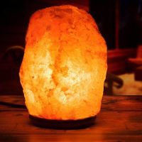 ❁ஐ Night Light Natural Salt Lamp with Wooden Base LED Bulb Kit High Durability Plug-and-Play Eco-friendly Bedside Lamp