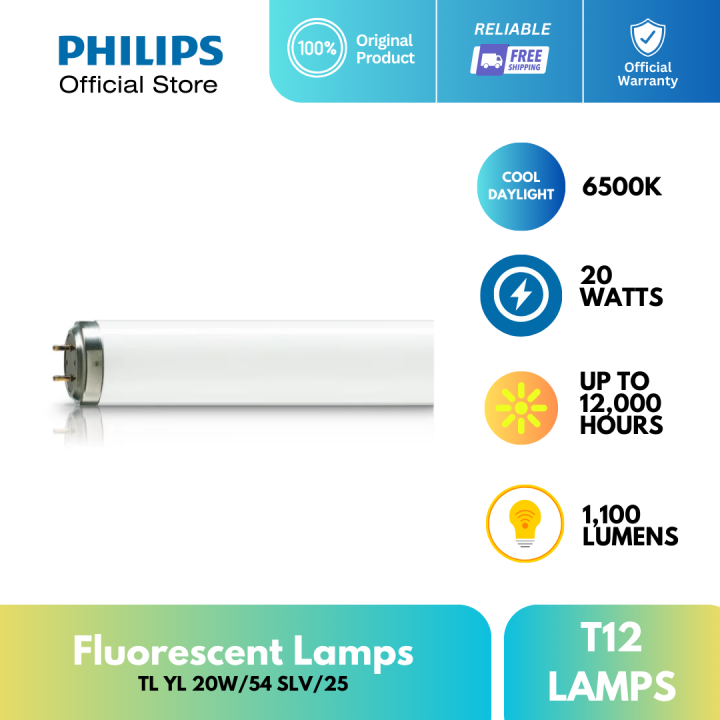 Philips Fluorescent Lamp Tube (T12 Lamp) 20 Watts Cool Daylight | Lazada PH