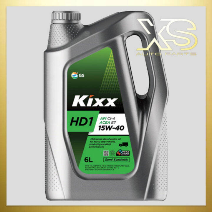 KIXX 15W40 Diesel Engine Oil HD1 API CI4 Semi Synthetic (6L) 6liters 6Litre Made In Korea Miny