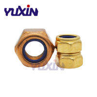 Free Shipping M4 M5 M6 M8 M10 M12 DIN985 Brass Nylon Lock Nut Insert Locking Copper Nuts