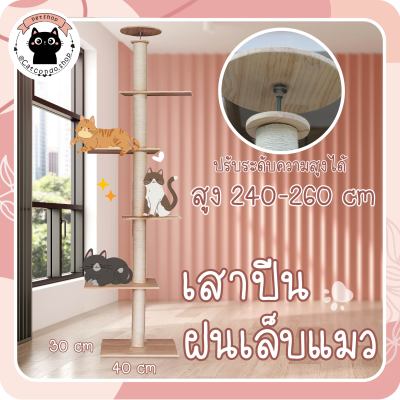 💓เสาปีนป่าย คอนโดแมว บ้านแมว ที่ลับเล็บแมว เสาลับเล็บแมว สูง2.4-2.6เมตร💓