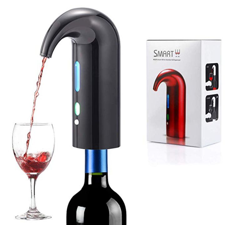 สินค้าขายดีขวดเหล้าไวน์ไฟฟ้าอัจฉริยะแบบพกพาเครื่องเติมอากาศไวน์แดงอัตโนมัติ
