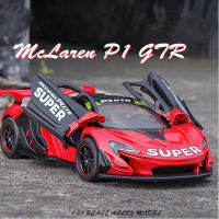 Magict】1:31 Scale ออดิโอ P1 GTR โมเดลรถยนต์โลหะผสมพร้อมไฟและเสียงและการดึงกลับเอฟเฟกต์หล่อแบบฉีดรถของขวัญคอลเลกชันสำหรับเด็กผู้ชาย