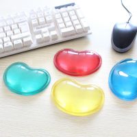 【lz】♀☞  Suporte de mão de silicone nouse esteira em forma de coração mouse almofada de apoio de pulso gel transparente macio silicone mouse suporte de pulso