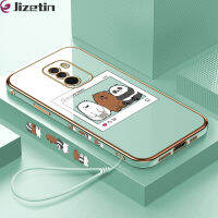 Jizetin Xiaomi MI เคส F1ฟรีสายคล้อง + ภาพยนตร์การ์ตูนน่ารักเรามีลวดลายขอบสี่เหลี่ยมชุบเคสโทรศัพท์เคสโทรศัพท์นิ่มชุบหรูหรา