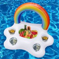 【YD】 Inflatable Pool Float Beer Drinking Cooler Table Bar Tray Beach Cup Holder