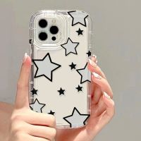 Casing ponsel bintang transparan model Korea casing pelindung ponsel tahan guncangan casing ponsel iPhone 13 Pro Max casing iPhone 11 12 14 Pro XS Max XR 7 8 Plus SE