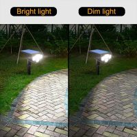 2In1 Solar Spotlights Outdoor Solar Landscape Lights Waterproof Adjustable Ground Or Wall Lamp For Patio Pathway Garden Driveway