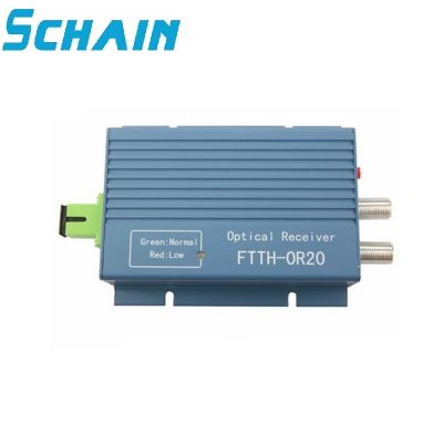 CATV Receiver FTTH AGC Micro SC APC Simplex Connector with 2 output port for PON FTTH OR20 CATV Fiber Optical Receiver