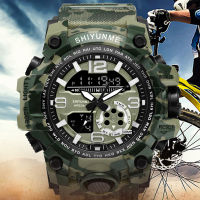 Camouflage Military Digital-watch Mens G Style Sports Shock Army Waterproof Dual Display Multi-Time Zone Quartz Watch Men