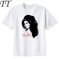 ใหม่ เสื้อยืดลําลอง แขนสั้น พิมพ์ลาย amy winehouse สีขาว สําหรับผู้ชาย DIY  MXST