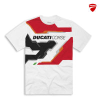 เสื้อยืดคอกลม Ducati ลาย RACING SPIRIT สีขาว