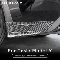 LUCKEASY ABS Car Back Lip Corner Modification Anti-Scratch Protector Patch Auto Exterior Accessories For Tesla Model Y 2021-2023