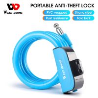 [hot]☑✟  WEST BIKING Cable Lock Outdoor Cycling Anti-theft With Keys Mount Wire Security MTB Accessories