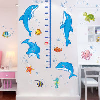 Youhome สติ๊กเกอร์วัดส่วนสูง โลมา สติ๊กเกอร์ติดผนัง วัดส่วนสูง เด็ก สัตว์ Height Kids Wall Sticker XL8368