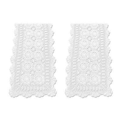 2X Cotton Handmade Crochet Lace Table Runner White Rectangle Coffee Table Dresser Decor