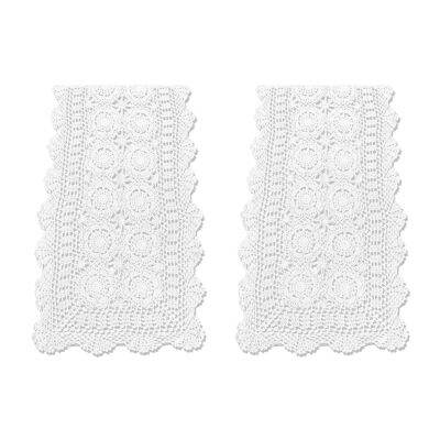 2X Cotton Handmade Crochet Lace Table Runner White Rectangle Coffee Table Dresser Decor