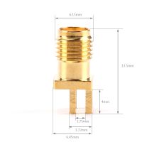 20Pcs SMA Female Jack Connector For 1.6mm Solder Edge PCB Straight Mount Gold plated RF Connectors Receptacle Solder