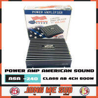 เพาเวอร์แอมป์ติดรถยนต์ AMERICAN SOUND รุ่นASA-240 CLASS AB 4CH 600w.MAX สีดำ ซิงค์ครีบ เครื่องเสียงติดรถยนต์,เพาเวอร์ติดรถยนต์