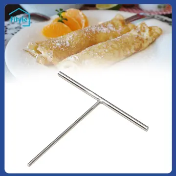 2Pcs Crepes Distributors Silicone Stainless Steel Crepes Spatula Spreader  for Crepes Pancakes Baking Cooking Kitchen 