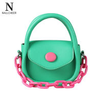 NALLCHEER กระเป๋าเด็กผู้หญิงสีตัดกัน Messenger กระเป๋าสี่เหลี่ยมเล็ก Baby Mini Shoulder Accessories Bag