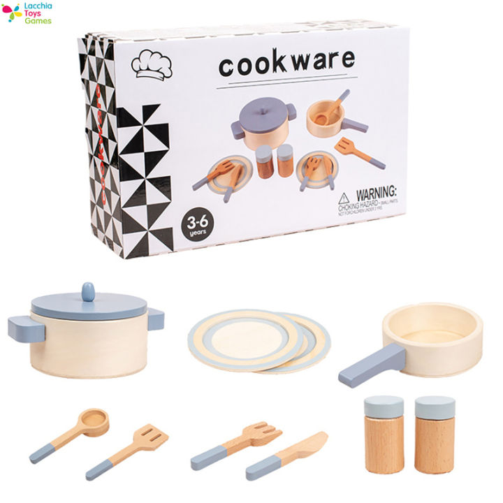 lacchia-toys-เซตเครื่องครัวไม้-ชุดของเล่นไม้ของเล่นสำหรับเด็กหัดเดินเซตหม้อทำอาหารของเล่นสำหรับเด็กผู้หญิงเด็กผู้ชาย